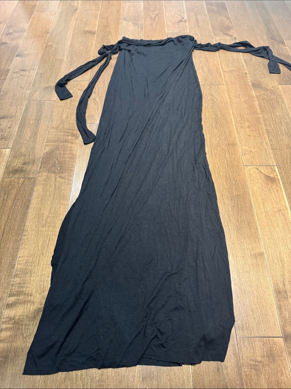 Black Strap Tie Maxi Dress - Women